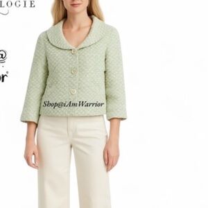 Elevenses for anthropology Cream Cotton over coat top coat Apparel